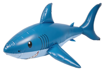 blue inflated balloon shark isolated PNG