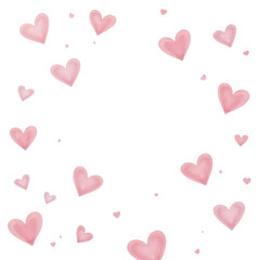 Light Pink Hearts on a Textured, Transparent Background