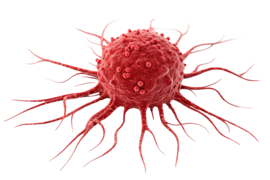 red cancer cell isolated PNG