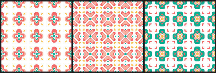 Seamless geometric pattern. Vector colorful pattern, texture, wallpaper, background, fabric. classic . flower modern pattern.