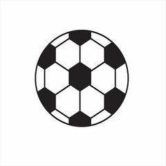 Obraz premium Black and White Soccer Ball Icon Minimalist Football Vector Illustration