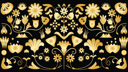 Elements In baroque, rococo, victorian renaissance style. Trendy floral vintage pattern. Vector illustration with white background