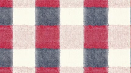 Fototapeta premium Generative AI, Classic plaid flannel fabric with red, navy, and white tones