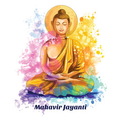 Mahavir jayanti celebration card holiday background