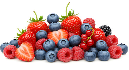 Obraz premium Fresh Berries: Raspberries, Blueberries, Strawberries