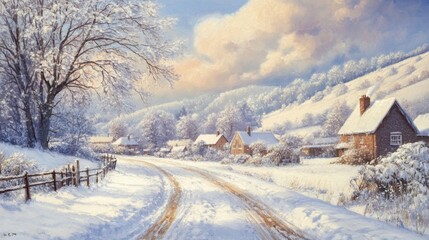 Obraz premium Winter Landscape with Snow
