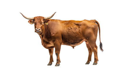 Brown Bull Standing Isolated on a transparent background
