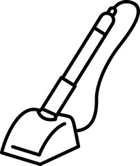 Ball pen glyph icon with transparent background. Table pen icon for office