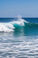 Obraz premium surfer riding a wave in the ocean on a sunny day
