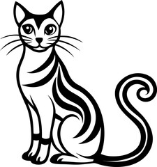 vector illustration of black cat