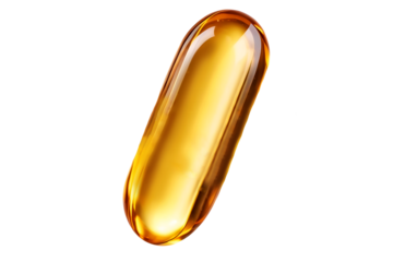 gold fish oil isolated on transparent background