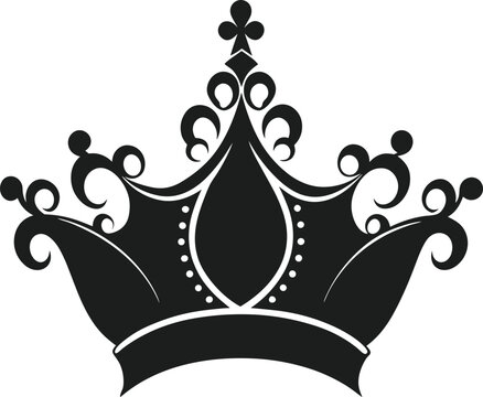 recommend clip art: Elegant Ornate Royal Crown Silhouette - Vector Illustration