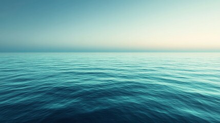 Obraz premium A serene ocean view with calm, rippling waters under a soft gradient sky, evoking tranquility and peace.