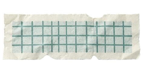Torn Paper with a Green Grid Pattern, transparent background