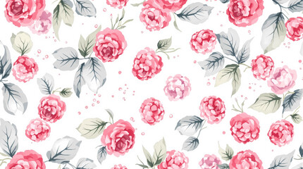 Seamless pattern of red, blue and purple berries on white background, vector