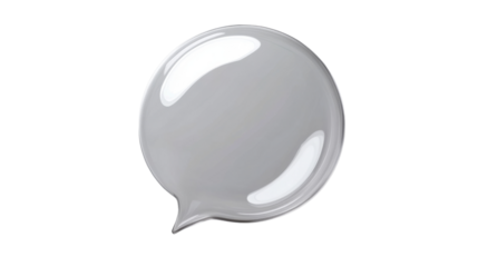 Glossy speech bubble communicating on transparent background