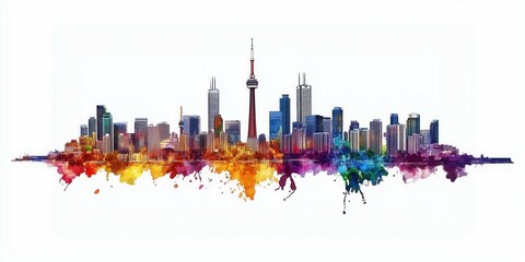 Fototapeta premium Minimalist pen line illustration of a silhouette of a city skyline panorama.