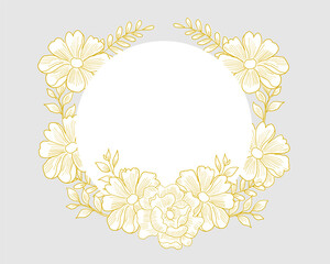 Elegant Gold Aster and Anemone Flower Wreath
