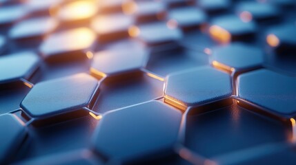 Obraz premium Hexagonal Molecular Structure Background Digital Art for Healthcare and Medical Innovation