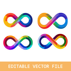 Autism infinity symbol set