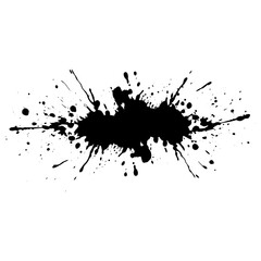 Obraz premium Simple real ink splatter stencil black silhouette vector