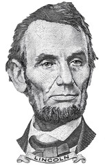 Abraham Lincoln's face from the five dollar bill