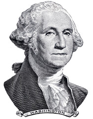 George Washington's face from the one dollar bill