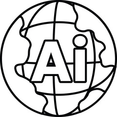 stylized globe with the letters AI on it