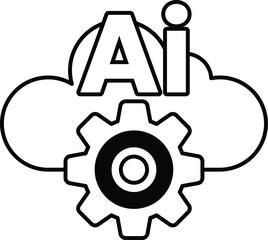 cloud with a circle in the middle and the letters AI on the right