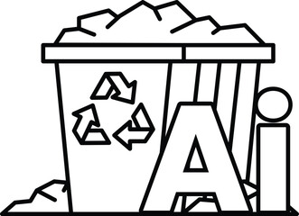 trash can with a recycling symbol on it