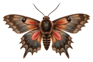 Fototapeta premium Detailed Moth Illustration with Transparent Background