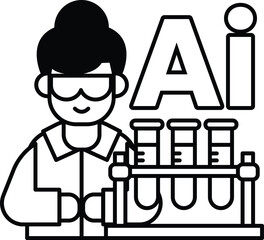 woman in a lab coat is wearing goggles and is working with three test tubes