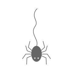 Hanging spider on a thread for a raffle. Vector illustration.