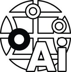 circle with a white letter Ai in the middle