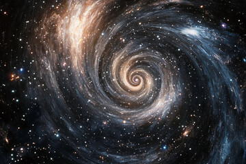 Obraz premium Galactic spiral showcasing vibrant colors and cosmic features in a star-filled universe