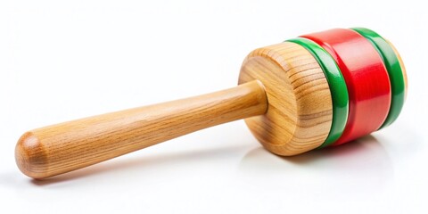 Wooden Handle Rubber Mallet Isolated on White Background - Perfect for DIY, Carpentry & Construction