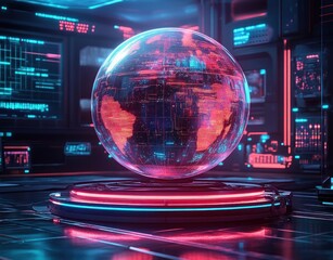 Futuristic Holographic Orb for Predicting International Markets and Economic Trends