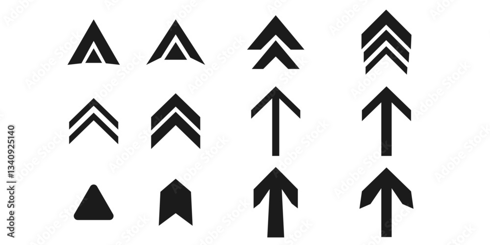 Poster a set of black web arrows.