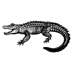 Obraz premium Simple alligator outline icon linear illustration animal design vector