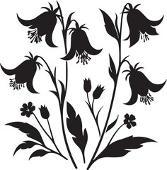 Elegant Bluebell Silhouette Vectors