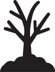 Barren Tree Silhouette Deforestation Image for Environmental Graphics in Vector Illustration