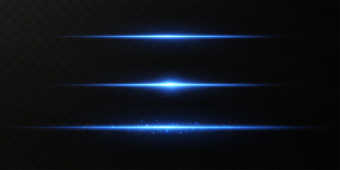 Motion light effect for banners. Blue lines. The effect of speed on a blue background. Red lines of light, speed and movement. Vector lens flare.