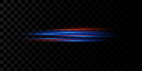 Motion light effect for banners. Blue lines. The effect of speed on a blue background. lines of light, speed and movement. Vector lens flare.