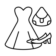 Fashion Boutique line icon on transparent background. Shopping Mall, E commerce, Woman clothes related vector illustration.