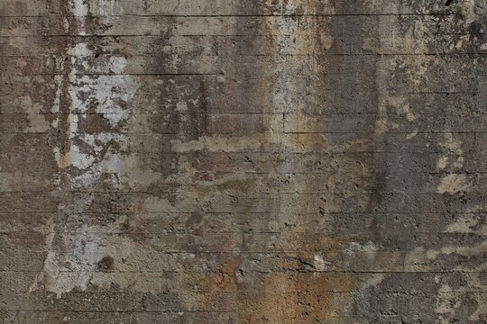 Texture of old concrete wall of a ww2 bunker for background.