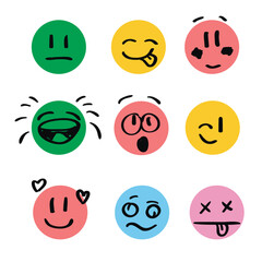 Obraz premium Modern outline style emoji icons collection. Premium quality symbols and sign web logo collection. Pack modern infographic logo and pictogram. Simple emoticons pictograms.