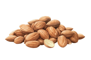 Obraz premium A pile of almonds Nuts on png and transparent background