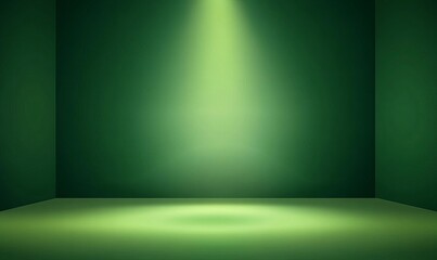 A green gradient background with empty space in the center for product display, vector illustration, flat design, high-resolution photography