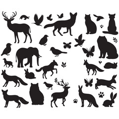 set of  animals silhouettes