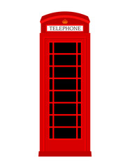 Obraz premium Red Classic London English Telephone Box Vector Isolated